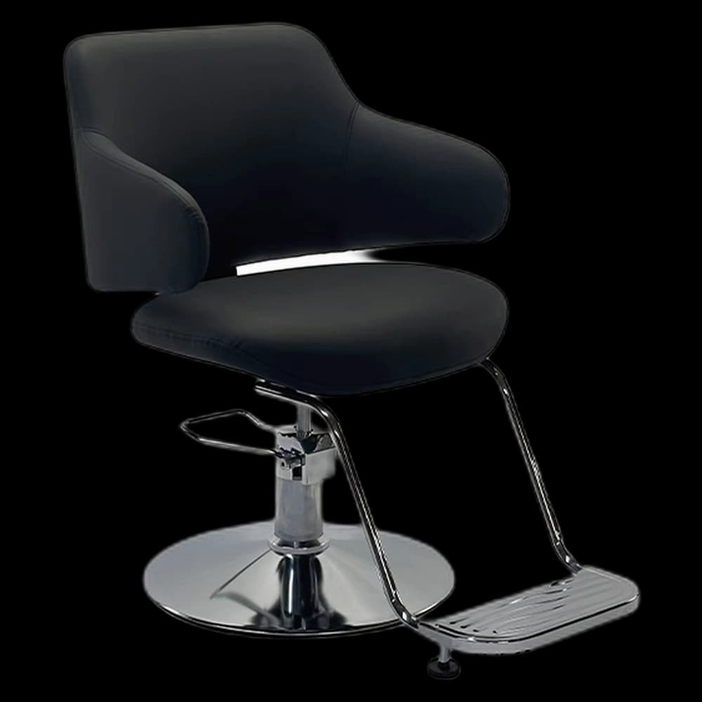 ROLLER Styling Chair - Black with Footrest