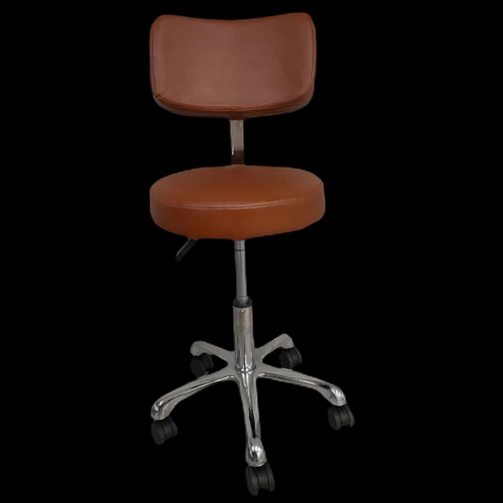 ***Stool - With Thick Back   (Brown)