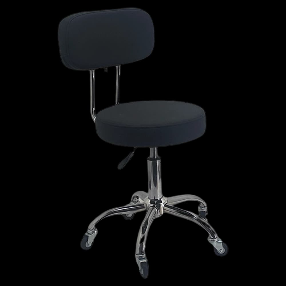 ELITE Stool - with Back   (Chrome & Black)
