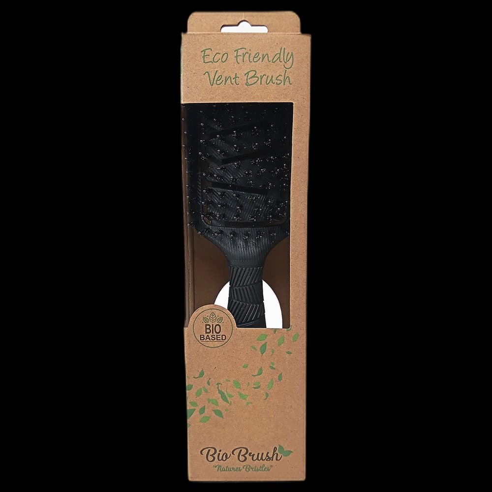 Bio Brush Eco Friendly Curved Vent Brush-Nylon & Boar-Black