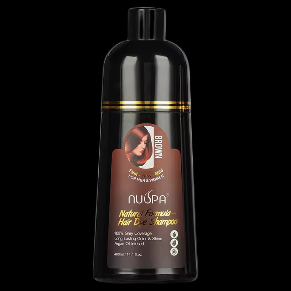 Nuspa Natural Formula Hair Dye Shampoo-Brown 400ml