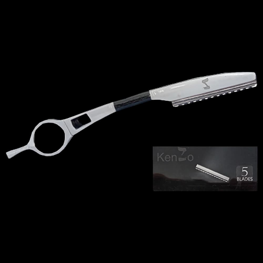 KenZo Straight Razor with 5 Blades - WHITE