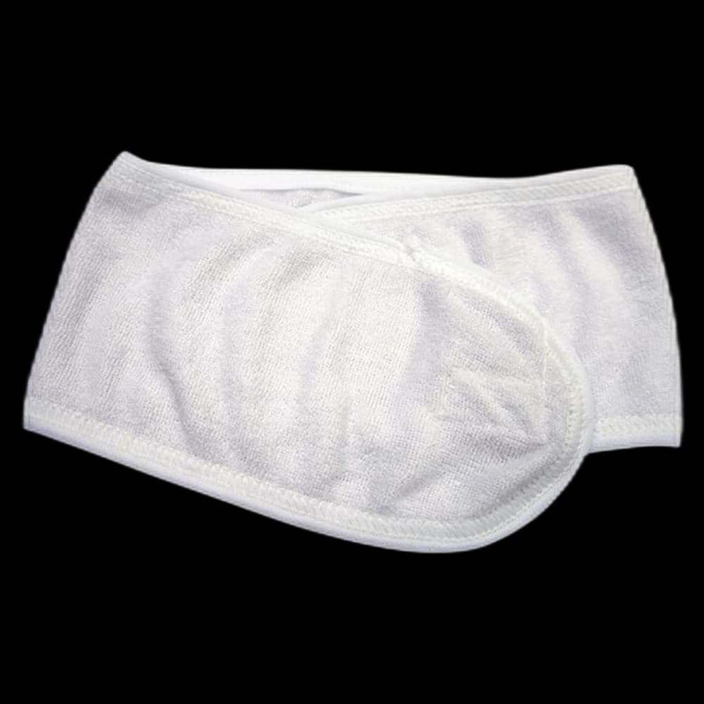 Head Band Towelling with Velcro - White