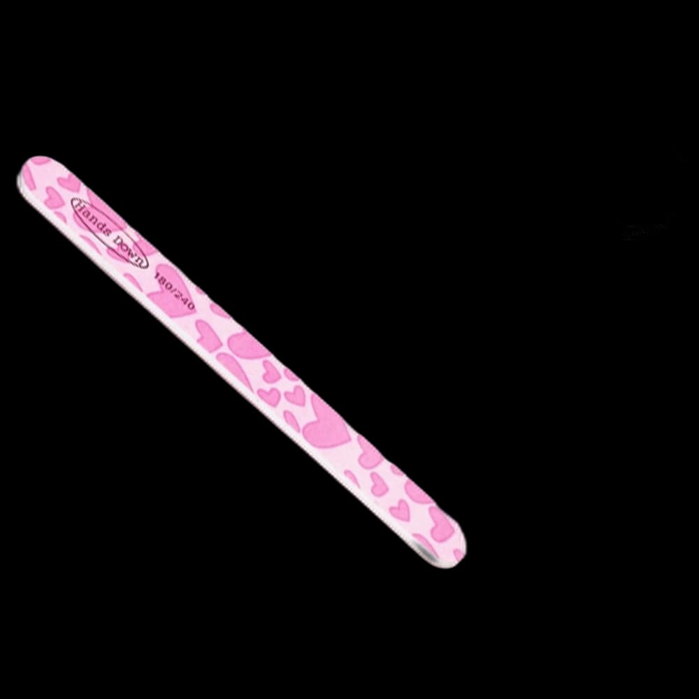 ***Hands Down Nail File Printed Pink Hearts 180/240