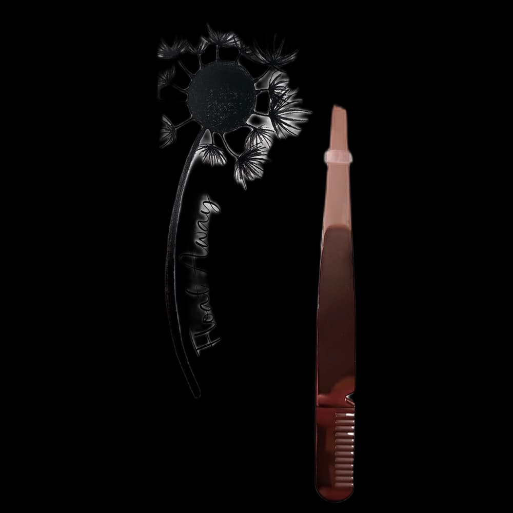 Spa Life Slant Tip Tweezer with Eyebrow Comb-Rose Gold