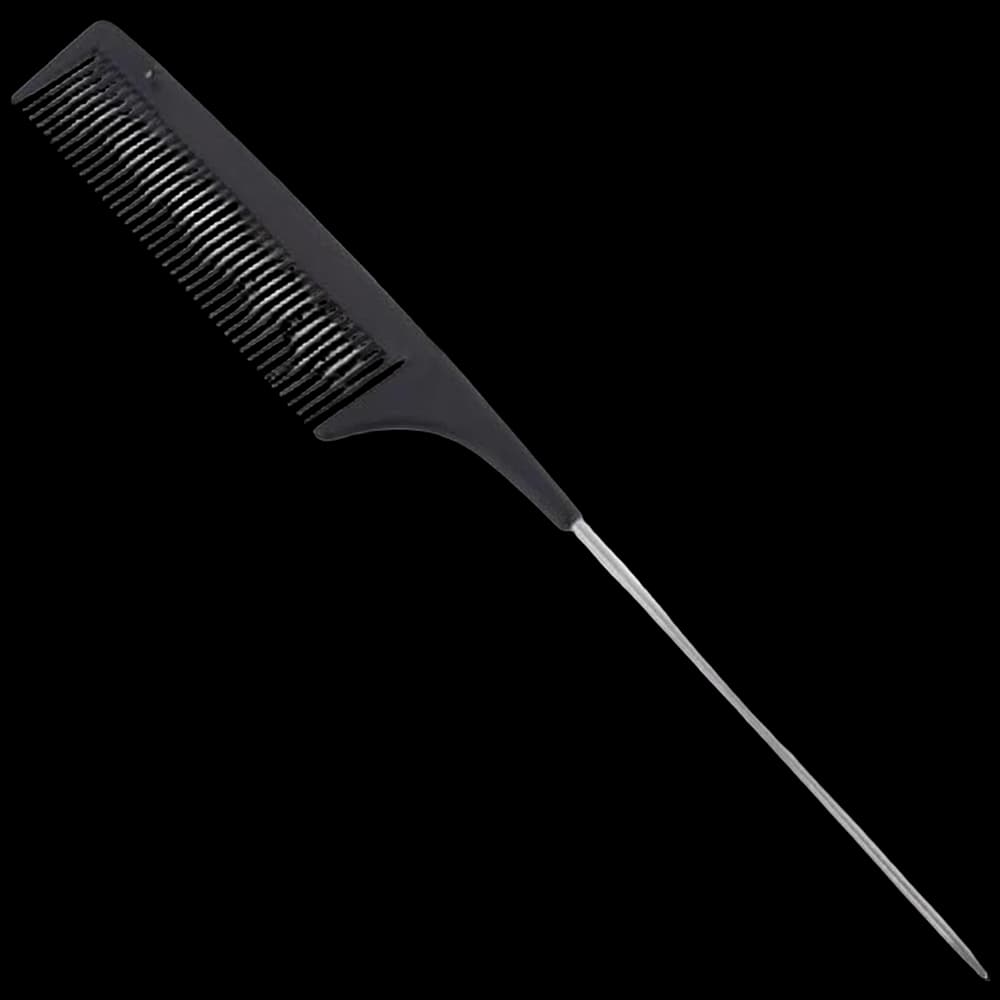 Hard Carbon Pro Rat Tail Comb 8 1/2" Black