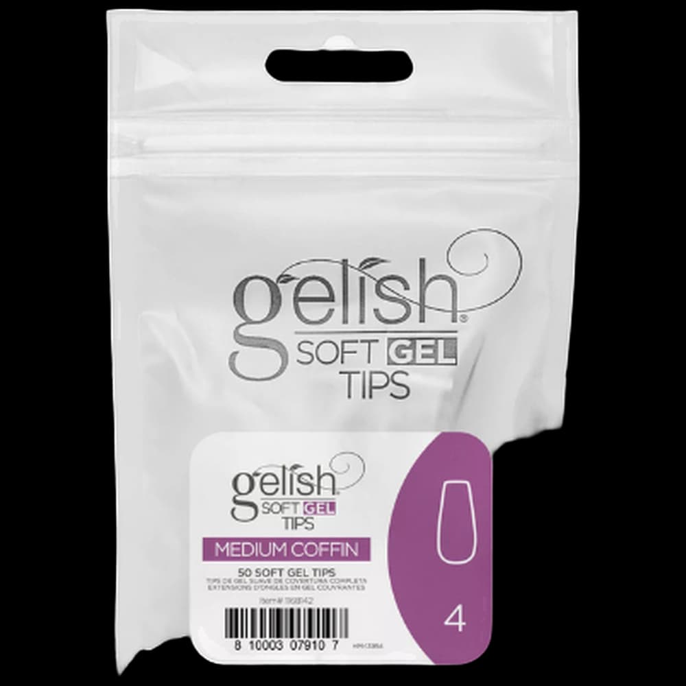 Soft Gel Tips - Medium Coffin 4 50pk Refill - Gelish