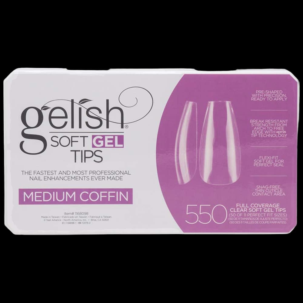 ***Soft Gel Tips - Medium Coffin 550pk - Gelish