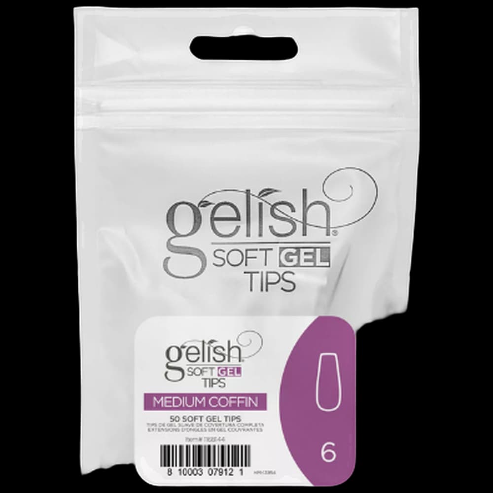 Soft Gel Tips - Medium Coffin 6 50pk Refill - Gelish