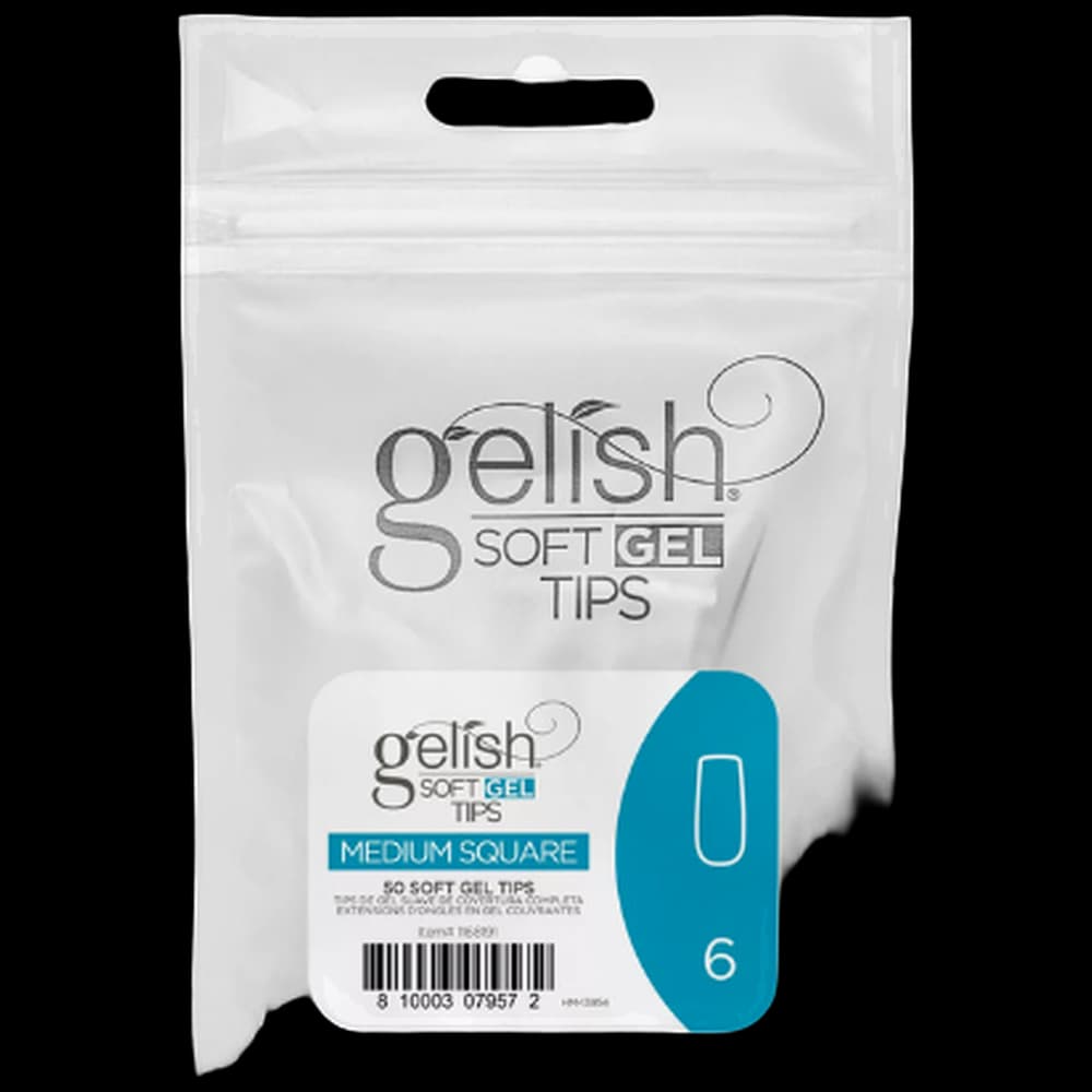 Soft Gel Tips - Square Medium 6 50pk Refill - Gelish