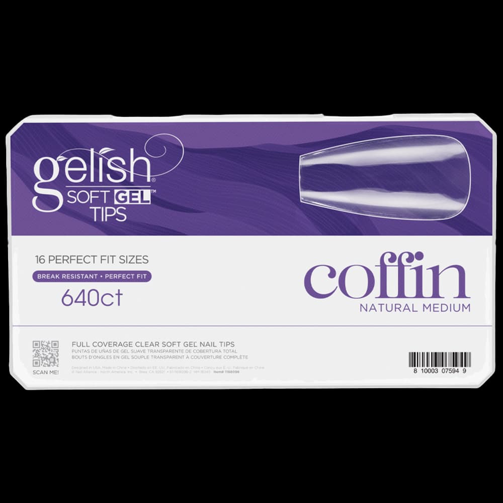 Soft Gel Tips - Medium Coffin 640pk - Gelish