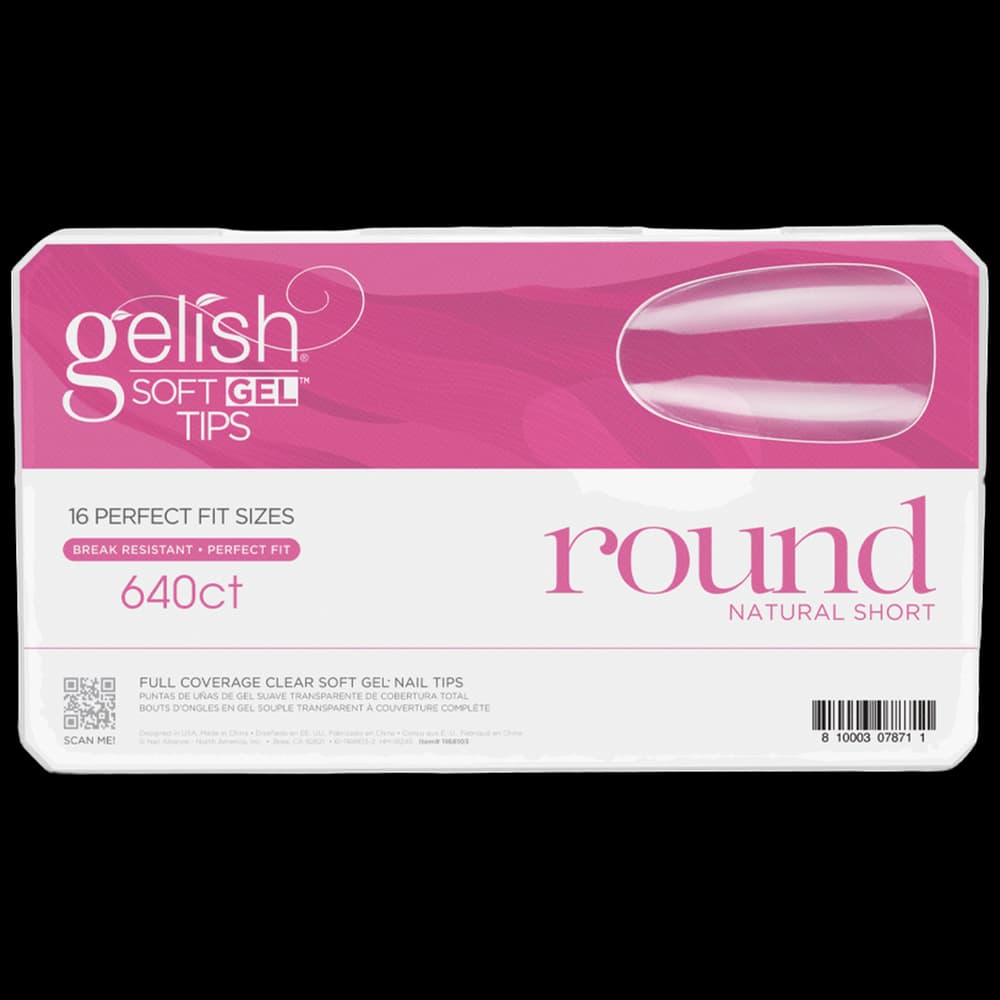 Soft Gel Tips - Short Round 640pk - Gelish