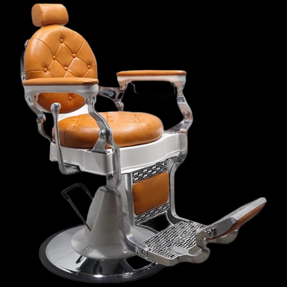***CALICO JACK Barber Chair - White Frame (Bushveld Tan)