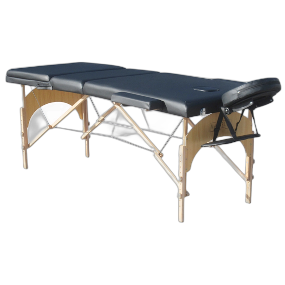 Marbella Portable 3 Part Wooden Massage Table (Black)