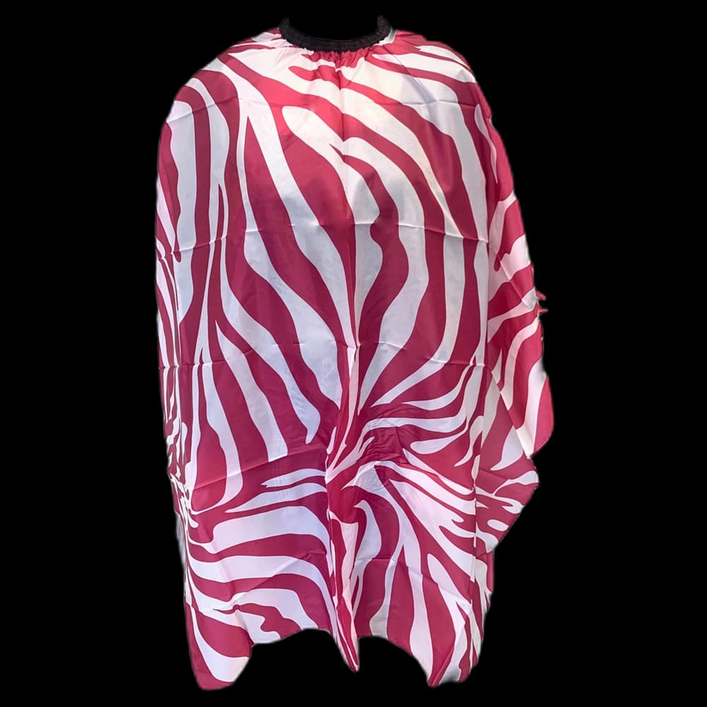 Cutting Cape - Zebra Pattern Red - Slide Clip