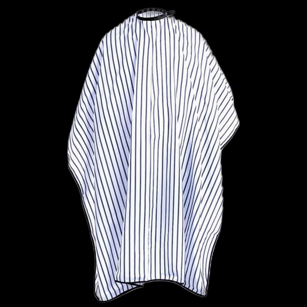 Cutting Cape Polyester - White with Black Stripes-Slide Clip