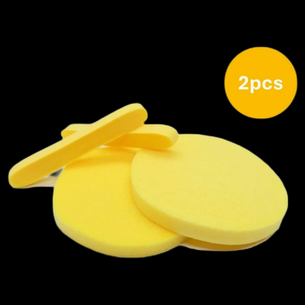 Facial Sponges - Pack of 2 (1Pair) -Expands when Wet- Yellow