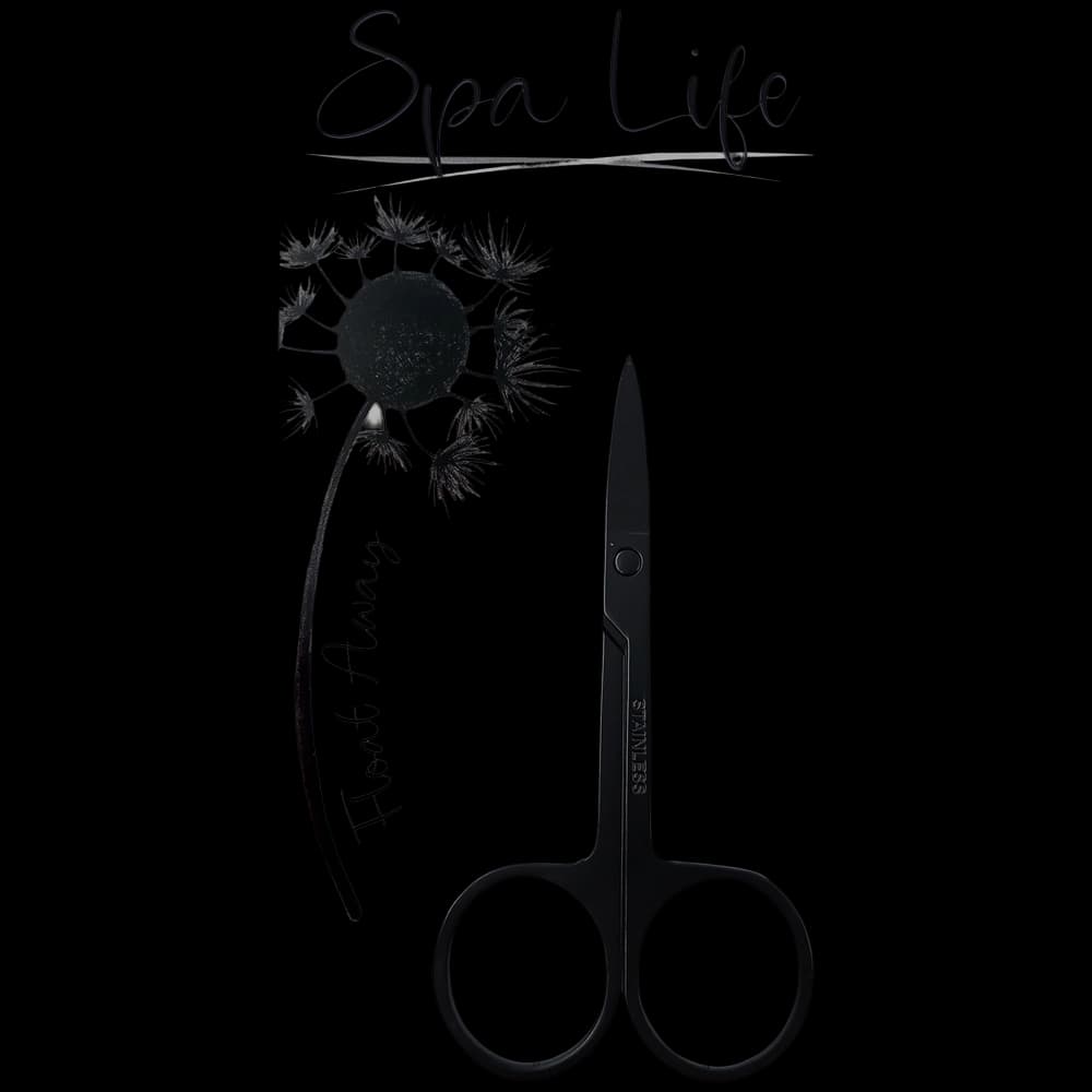 Spa Life Cuticle Scissor-Curved-Black