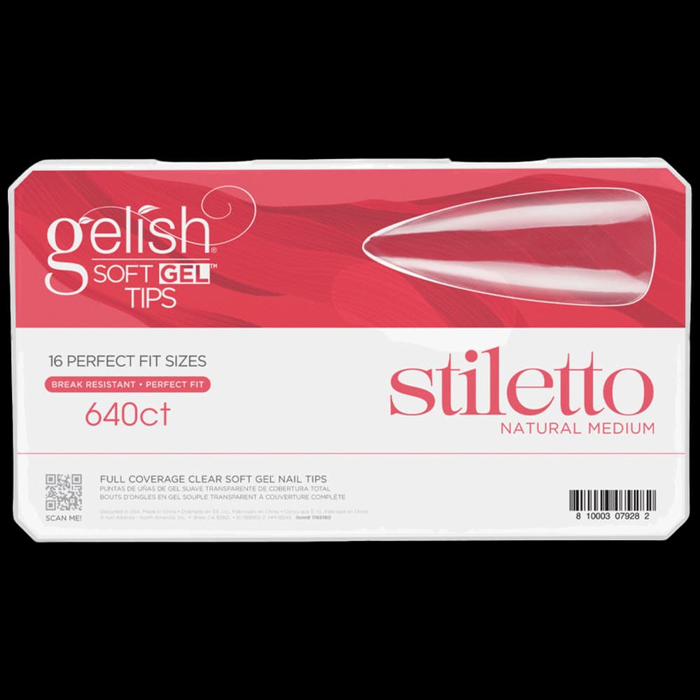 Soft Gel Tips - Stiletto Medium 640pk - Gelish